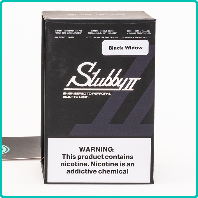 Packaging du Stubby V2 AIO - Early Bird x Vaping Bogan